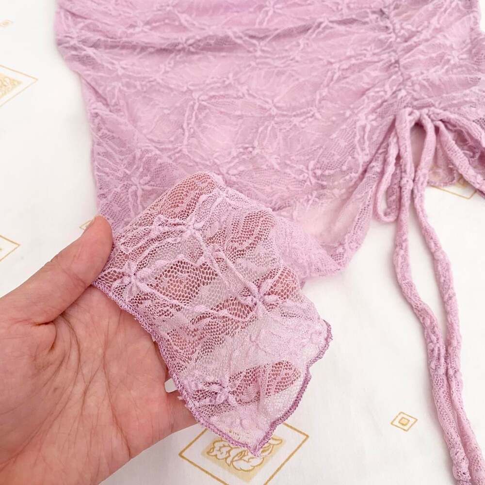 y2k BNWT pink lace strapless tube top, see you monday - Picture 4 of 8